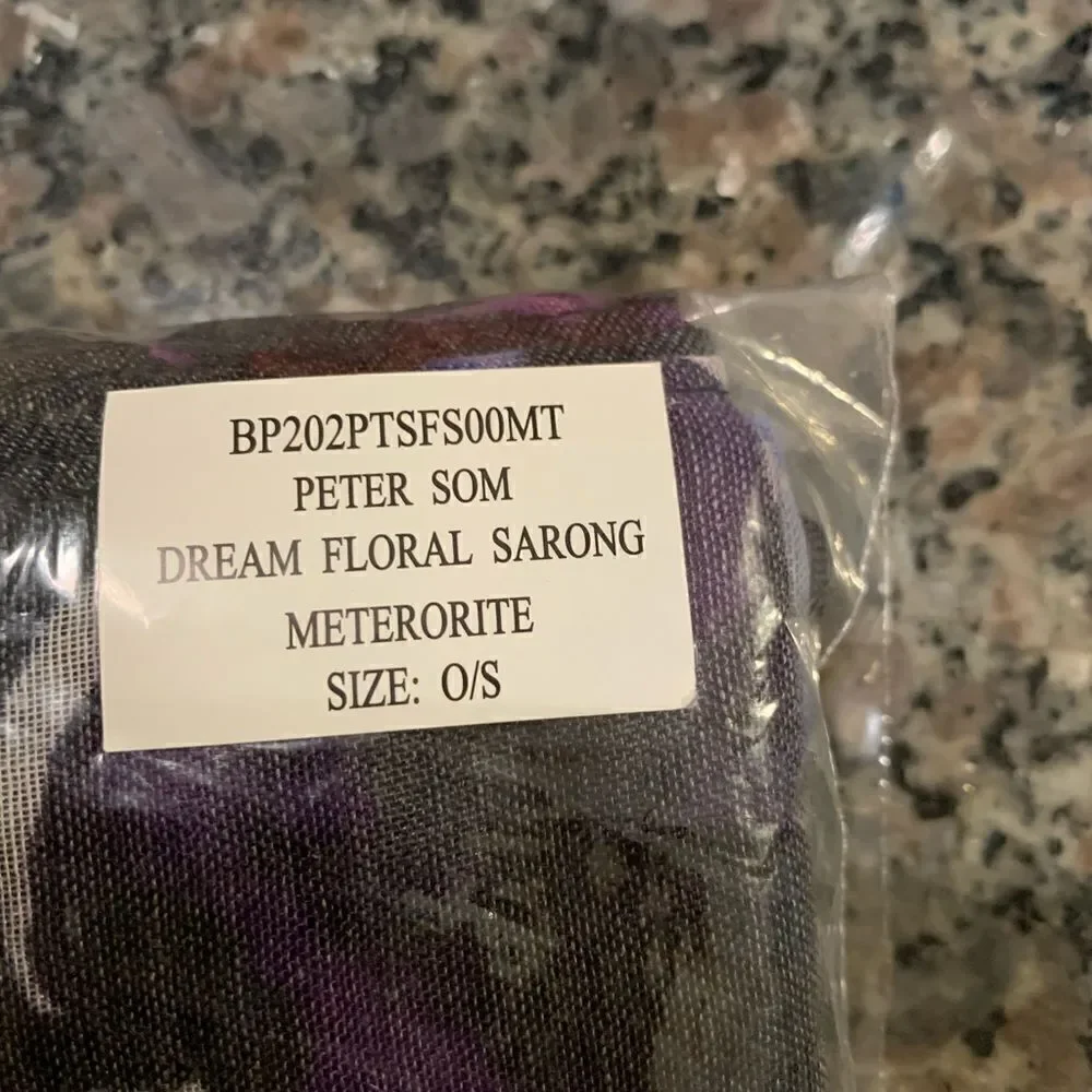 Peter Som Anthropologie Dream Floral Sarong Meteorite O/S New